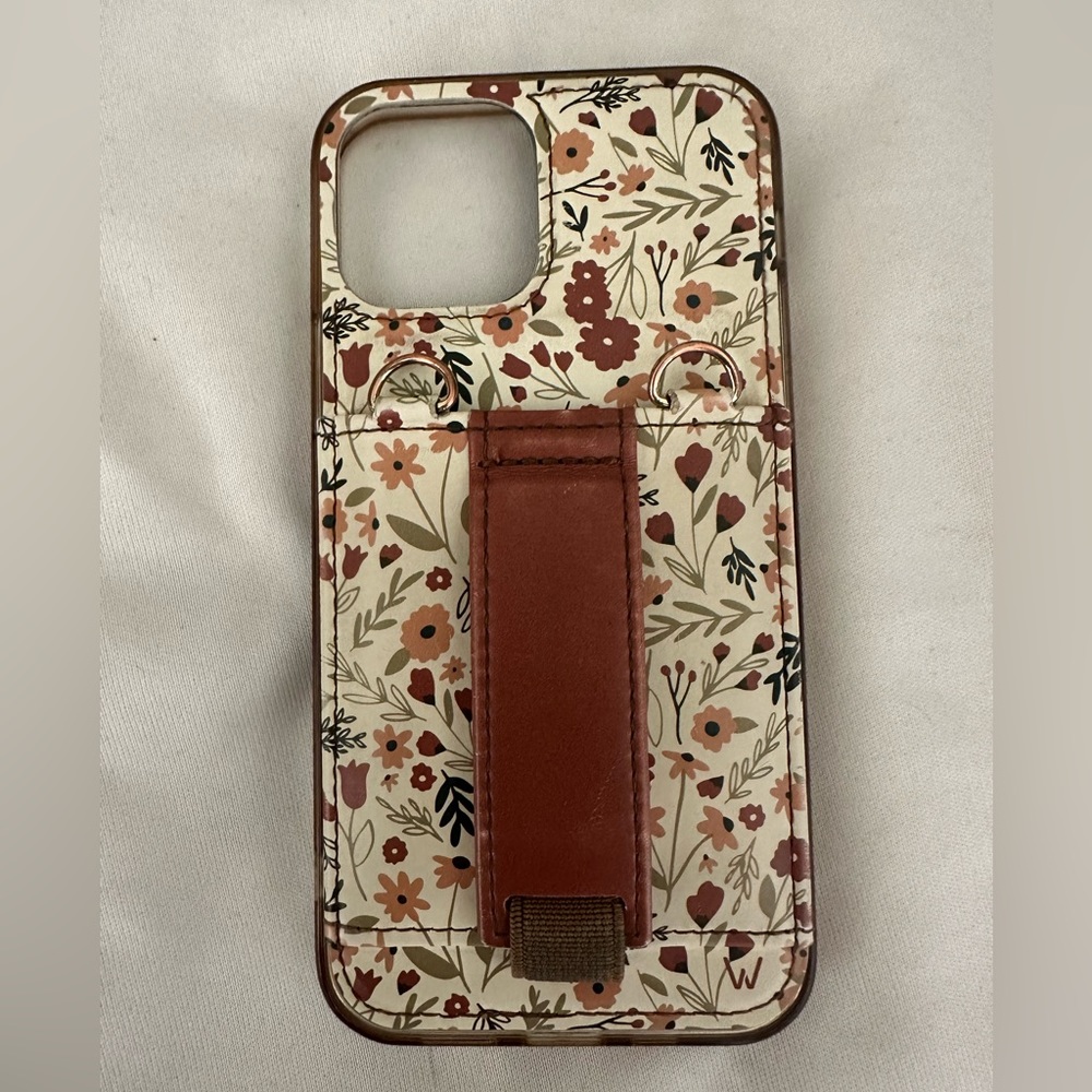 Brown Floral Walli Case for iPhone 12/12 Pro